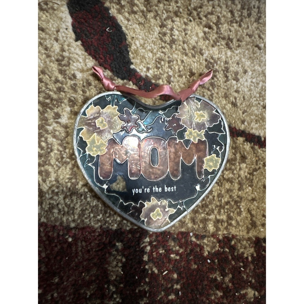 Glass Sun and Happiness Catcher in the Shape of a Heart "Mom You're the Best"